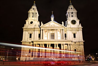 St. Paul's Cathedral London at night clipart