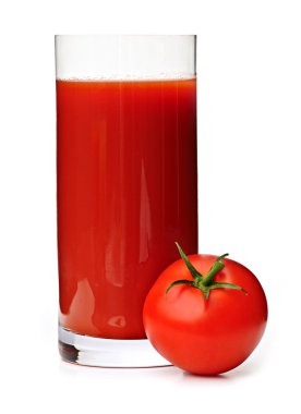 Tomato juice in glass clipart