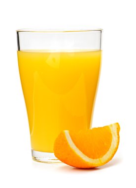Orange juice in glass clipart