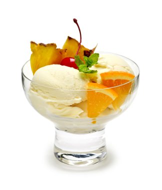 Ice cream with fruit clipart