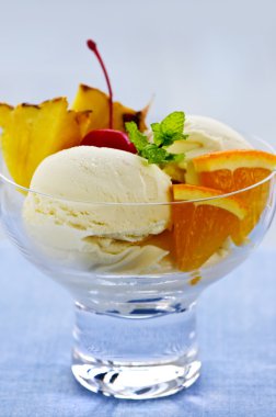 Ice cream with fruit clipart