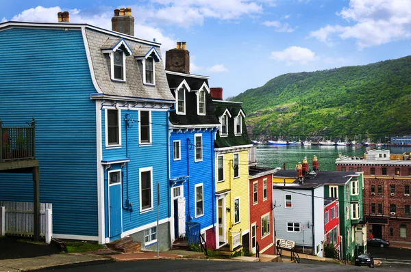Kolorowe domy w St. John's — Zdjęcie stockowe