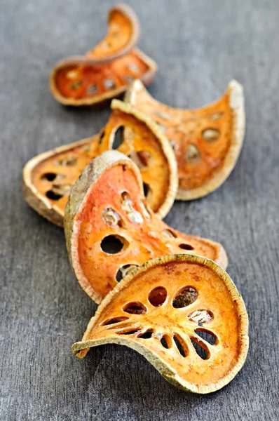 Dried bael fruit — Stock Photo, Image