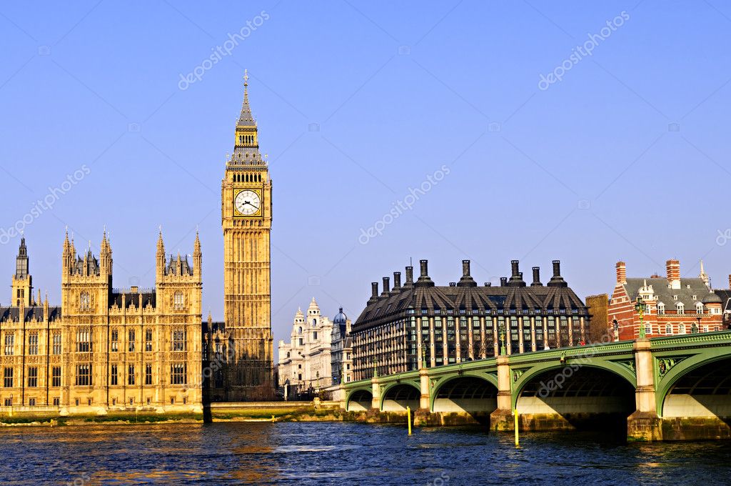 Big Ben and Westminster bridge — Stock Photo © elenathewise #4482942