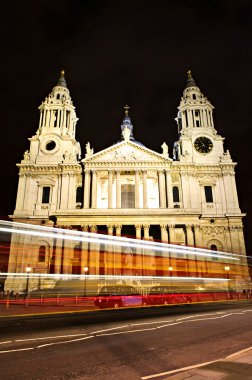 St. Paul's Cathedral London at night clipart