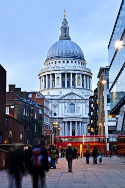 St. Paul's Cathedral London at dusk clipart