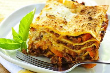 Plate of lasagna clipart