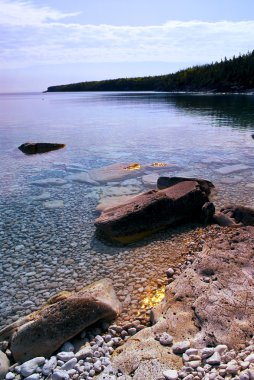 Rocks at shore of Georgian Bay clipart