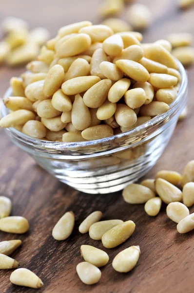 Bowl of pine nuts — Stock Photo, Image