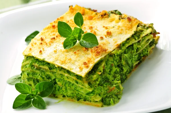 Plaat van vegeterian lasagne — Stockfoto
