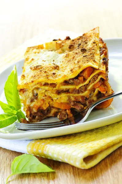 Plate of lasagna — Stock Photo, Image