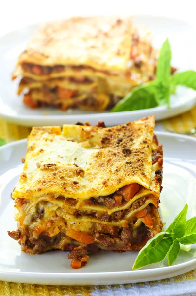 Plates of lasagna — Stock Photo, Image