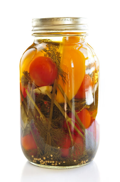 Jar of pickled vegetables