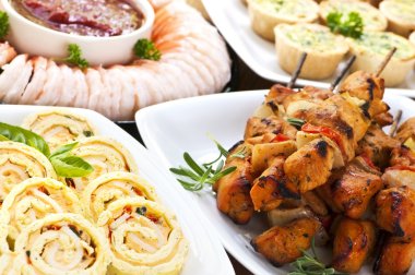 Assorted appetizers clipart