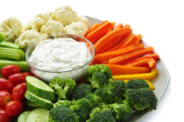 Vegetables and dip clipart