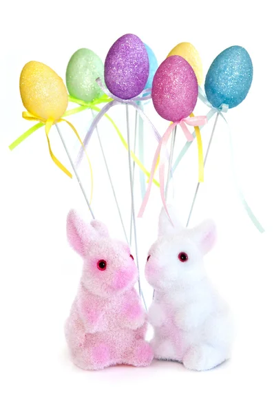 复活节小兔子玩具 — 图库照片