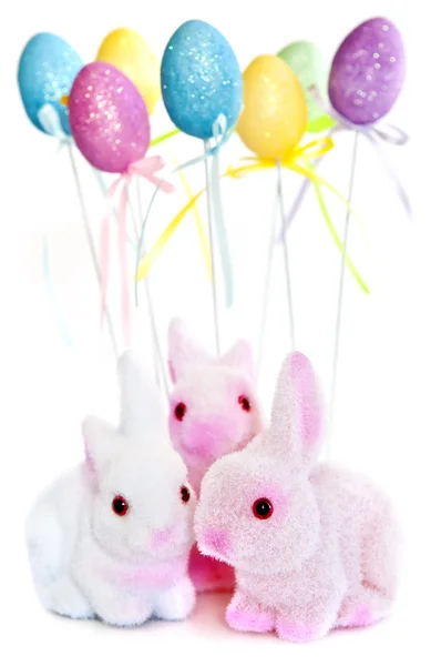 Juguetes de conejo de Pascua — Foto de Stock