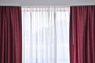 Window with drapes clipart