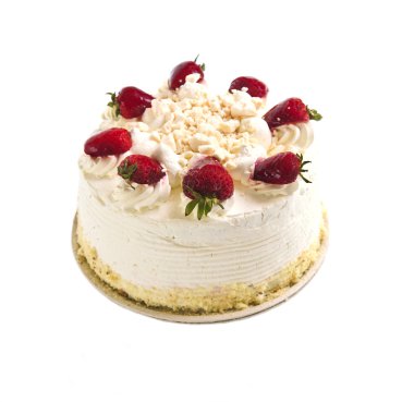 Strawberry meringue cake isolated on white background clipart