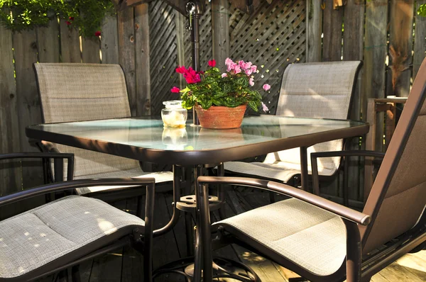 Patio furniture on a deck — Stock Photo, Image