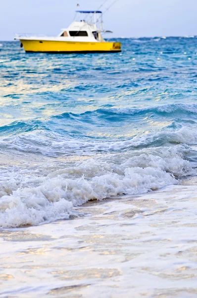 Wellen brechen an tropischer Küste — Stockfoto