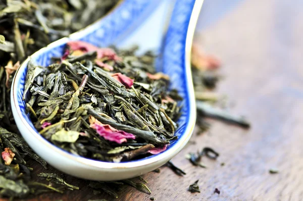 Sypaný zelený čaj — Stock fotografie