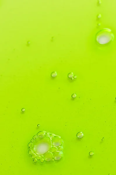 Abstrato Gel Verde Fundo Líquido Com Bolhas — Fotografia de Stock