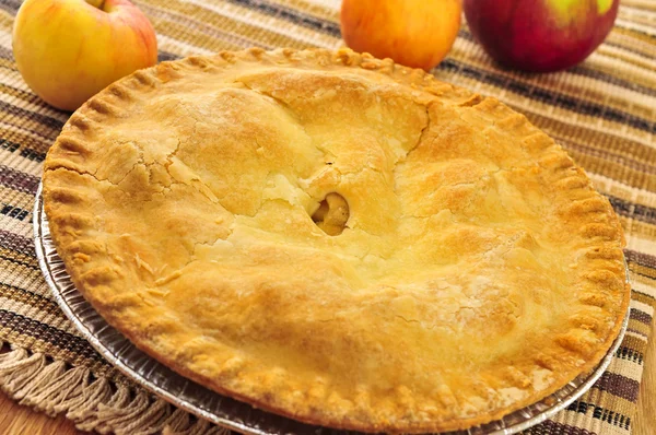 Цілий Яблучний Пиріг Яблуками Крупним Планом — стокове фото