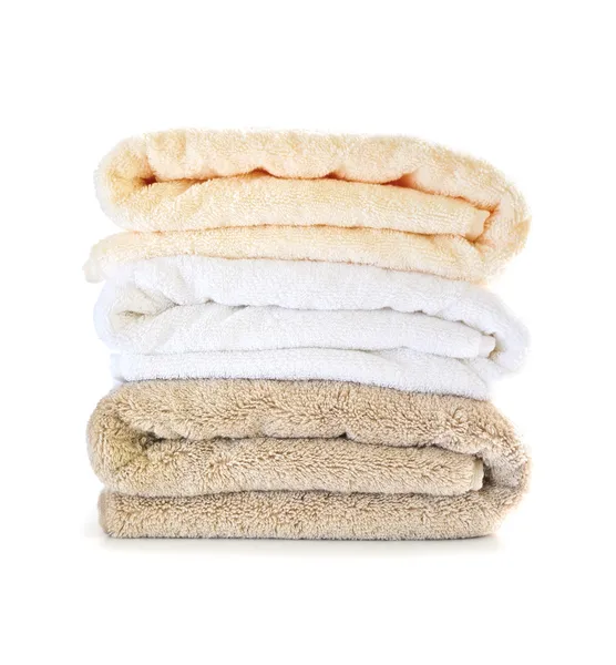 Stack Soft Towels Isolated White Background — Stock Photo, Image