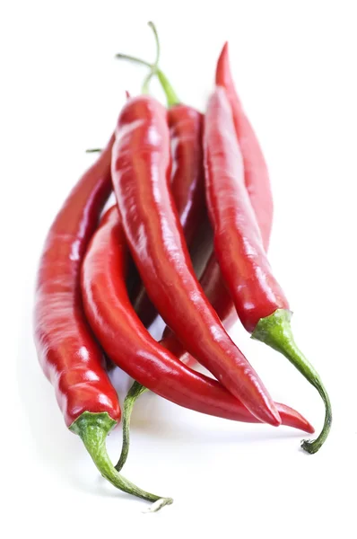 Red Hot Chilli Papričky Izolované Bílém Pozadí — Stock fotografie