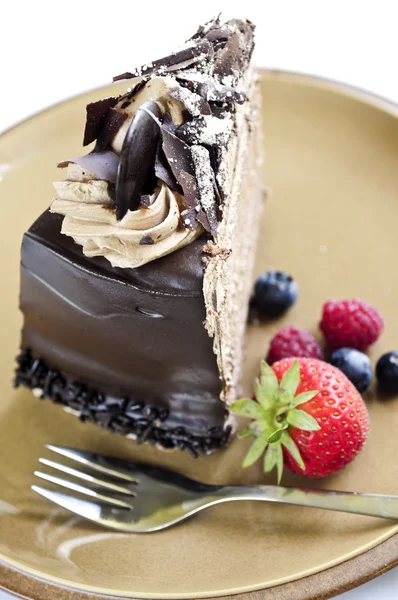 초콜릿 케이크 한 조각 — 스톡 사진