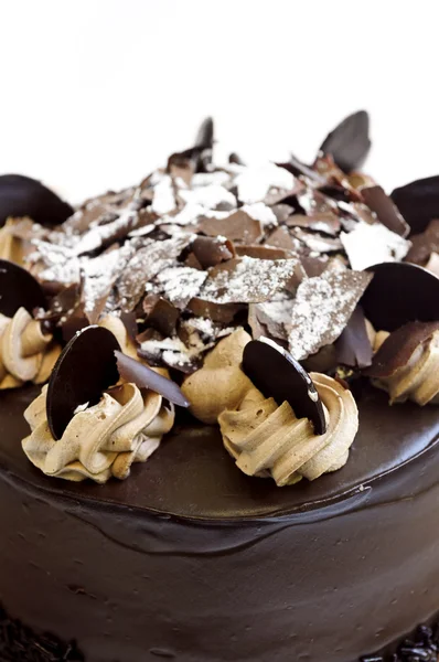 Kerek Csokoládé Torta Fagyosan Közelről — Stock Fotó