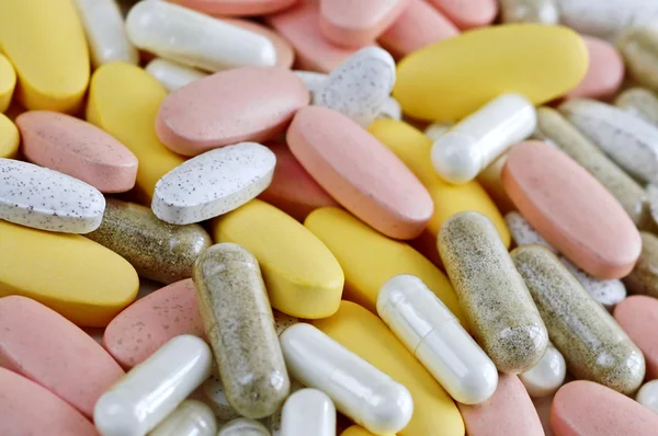 Kombinace Vitaminů Bylinné Doplňky Zavřít Nahoru — Stock fotografie