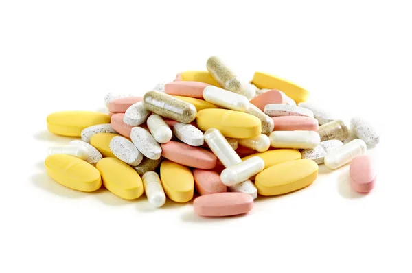 Mix Van Vitamines Kruiden Supplementen Witte Achtergrond — Stockfoto