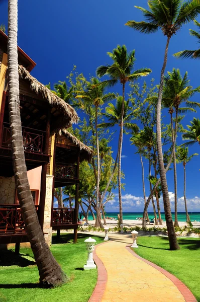 Tropical resort on ocean shore — Stock Photo, Image
