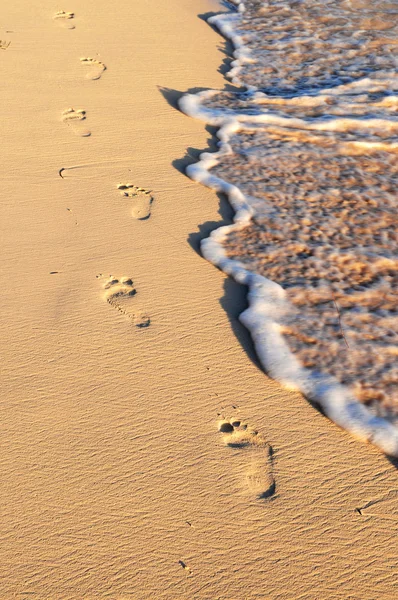 Тропический Песчаный Пляж Следами Океанской Волной — стоковое фото