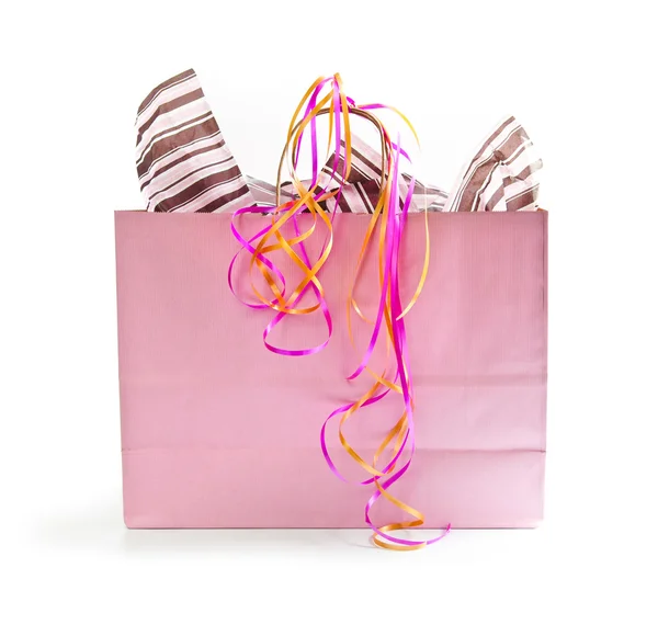Růžový Nákupní taška — Stock fotografie