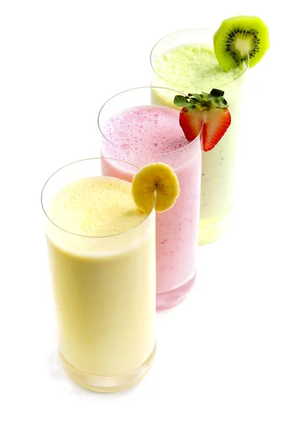 Various Fruit Smoothies Isolated White Background Royalty Free Stock Images
