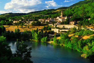 Scenic view şehir sisteron Provence, Fransa