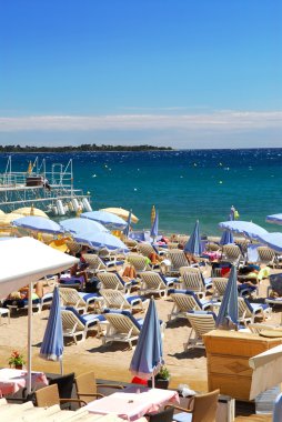 Beach in Cannes, France clipart