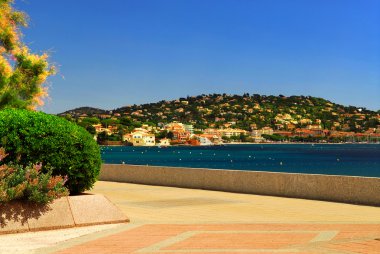 View of Mediterranean coast of French Riviera clipart