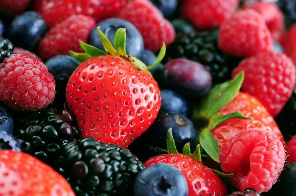 Background Assorted Fresh Berries Close — Stock Photo, Image