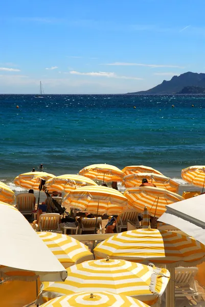 Praia em Cannes França — Fotografia de Stock