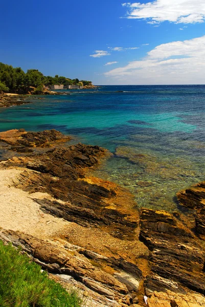 Fransız Rivierası Nın Akdeniz Kıyısındaki Doğal Görünümü — Stok fotoğraf