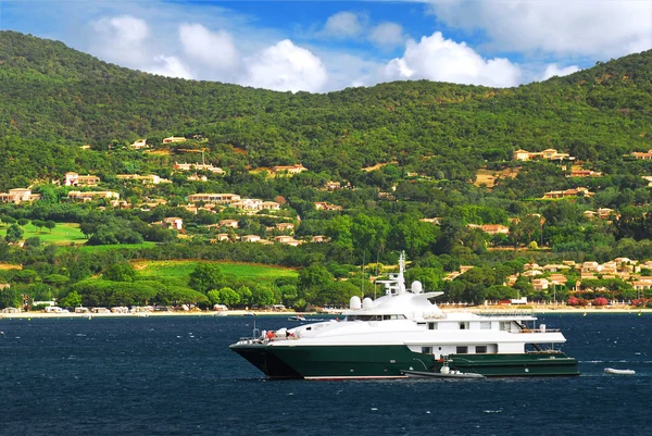 Luxusní Jachty Pobřeží Středozemního Moře Francouzské Riviéře — Stock fotografie