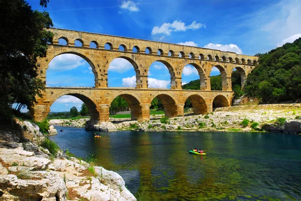 Pont Gard Una Parte Del Acueducto Romano Sur Francia Cerca —  Fotos de Stock