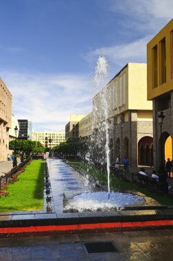 Plaza Tapatia with fountain in Guadalajara, Jalisco, Mexico clipart