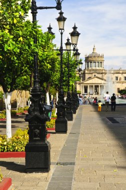 Plaza Tapatia leading to Hospicio Cabanas in historic Guadalajara center, Jalisco, Mexico clipart