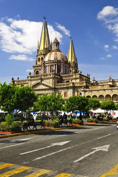 Nézd Katedrális Zocalo Történelmi Központjában Guadalajara Jalisco Mexikó — Stock Fotó
