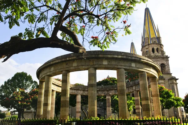 Rotonda Los Jalisciences Ilustres Catedral Centro Histórico Guadalajara Jalisco México —  Fotos de Stock